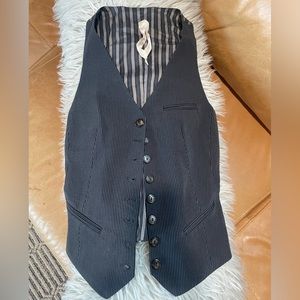 BAILEY 44 Gray/Black Pinstripe Vest/ Waistcoat